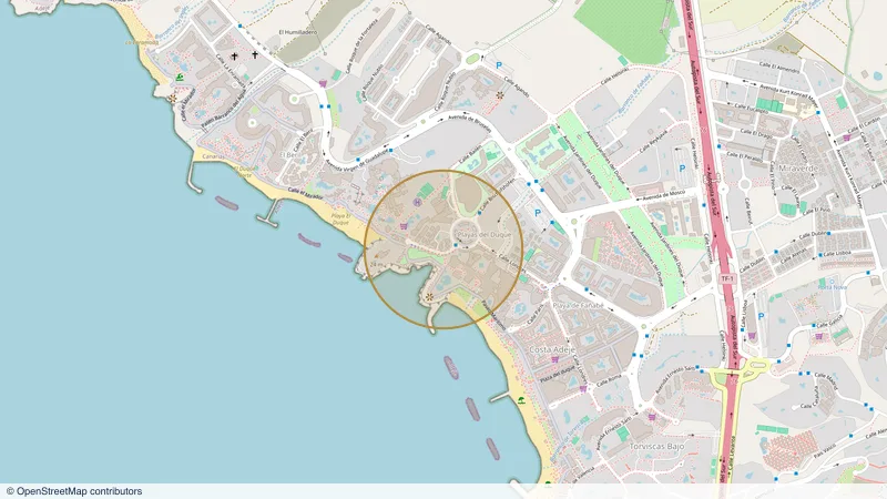 Map of the El Duque, Costa Adeje area, Tenerife